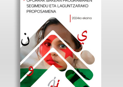 Oporrak Bakean programa: Donostiako Udalak haur saharauiarrentzat udan zehar antolatzen duen harrera-programaren esku-hartze eta kudeaketako lanak egiten ditugu.