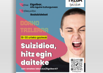 Creamos los recursos de difusión del programa TREBA de la Diputación. Este cartel fue creado para dar a conocer el taller gratuito que se ofreció para jóvenes de 18 a 30 años.